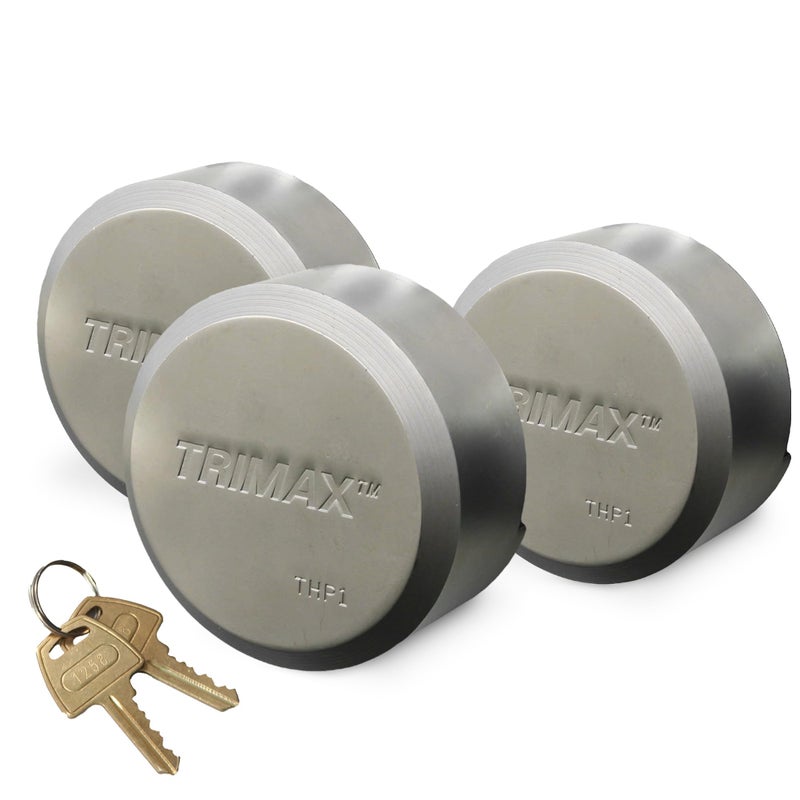 Trimax THP3XL - Trailer Door Lock (3 Pack Keyed Alike) - Shackleless Puck Lock for Trailers, Universal Fit, Weather Resistant - Image 1